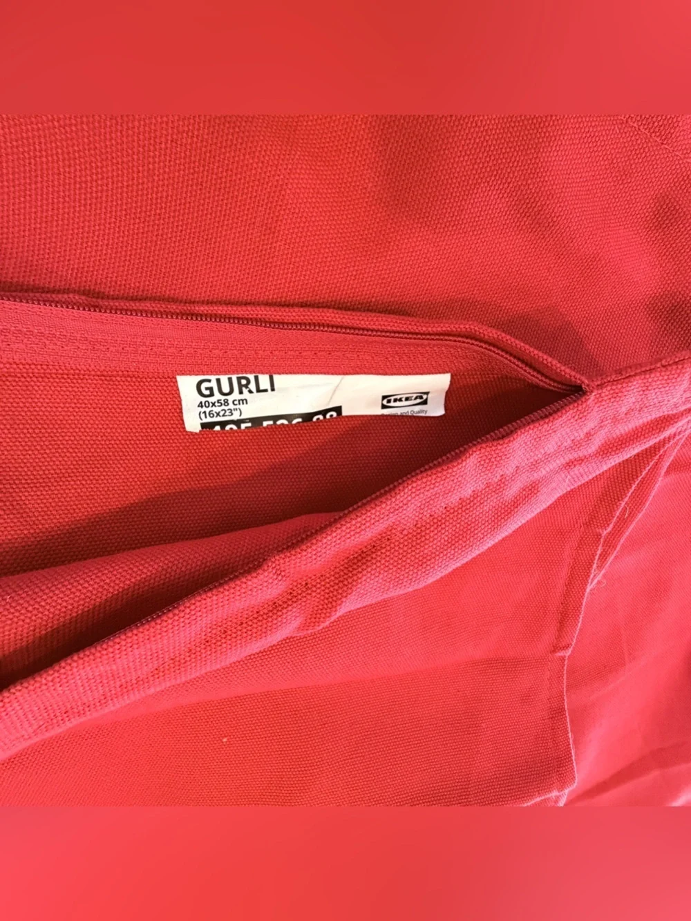 Lot of 4 Ikea Red Gurli Cushion Cover 16”x24” NWOT (Previously Used For Display)
